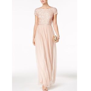 Adrianna Papell Sequined Tulle A-line Gown